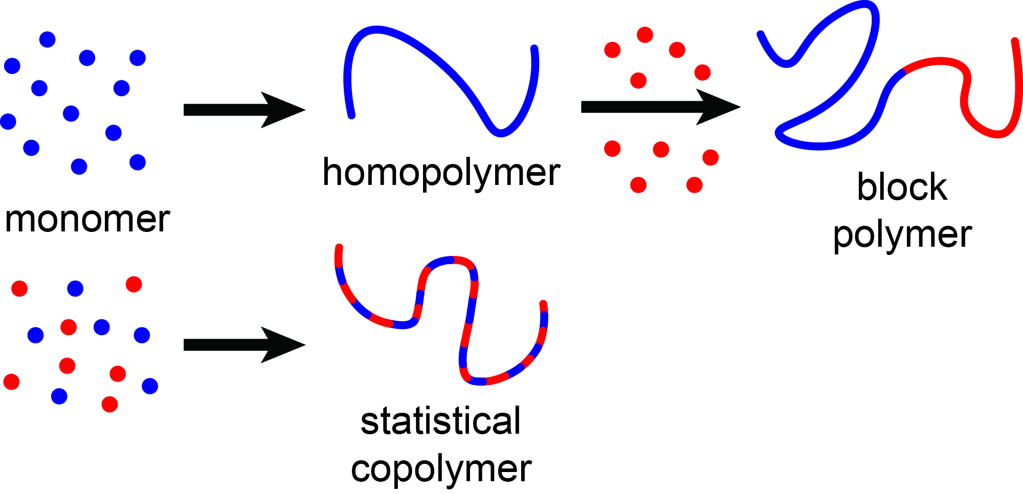 The synthesis of block polymers and copolymers from single-unit monomers.
